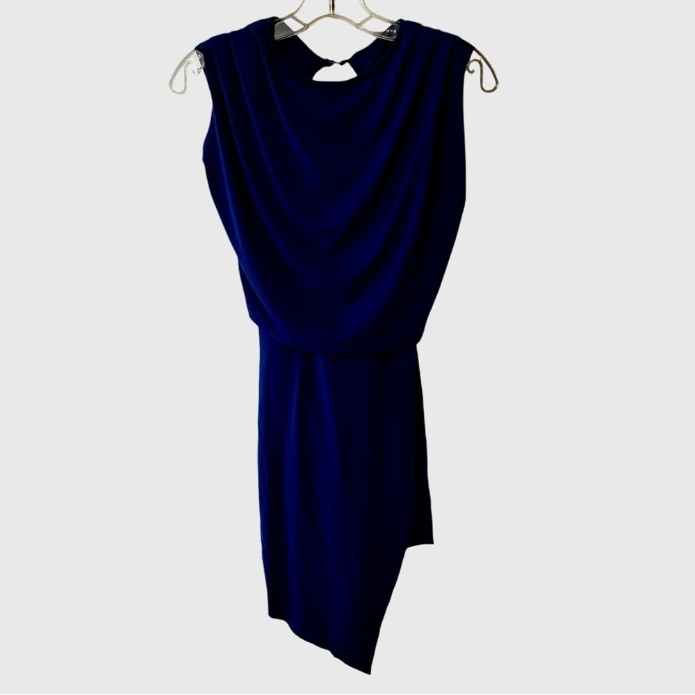 Balera draped Asymmetrical Dance Dress Blue Small Adult